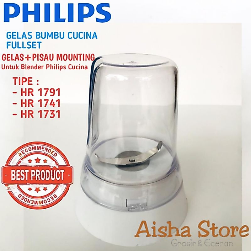 GELAS BLENDER SET BUMBU PHILIPS HR1791/1741 CUCINA GELAS BUMBU GILINGAN BLENDER