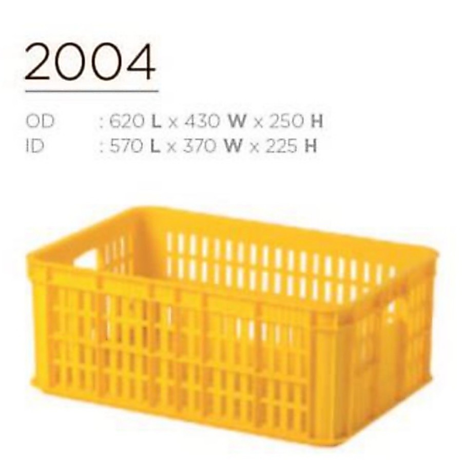 62x43x25 Box Container Rabbit 2004 Plastik Keranjang Industri Sayur Ikan Krat Buah