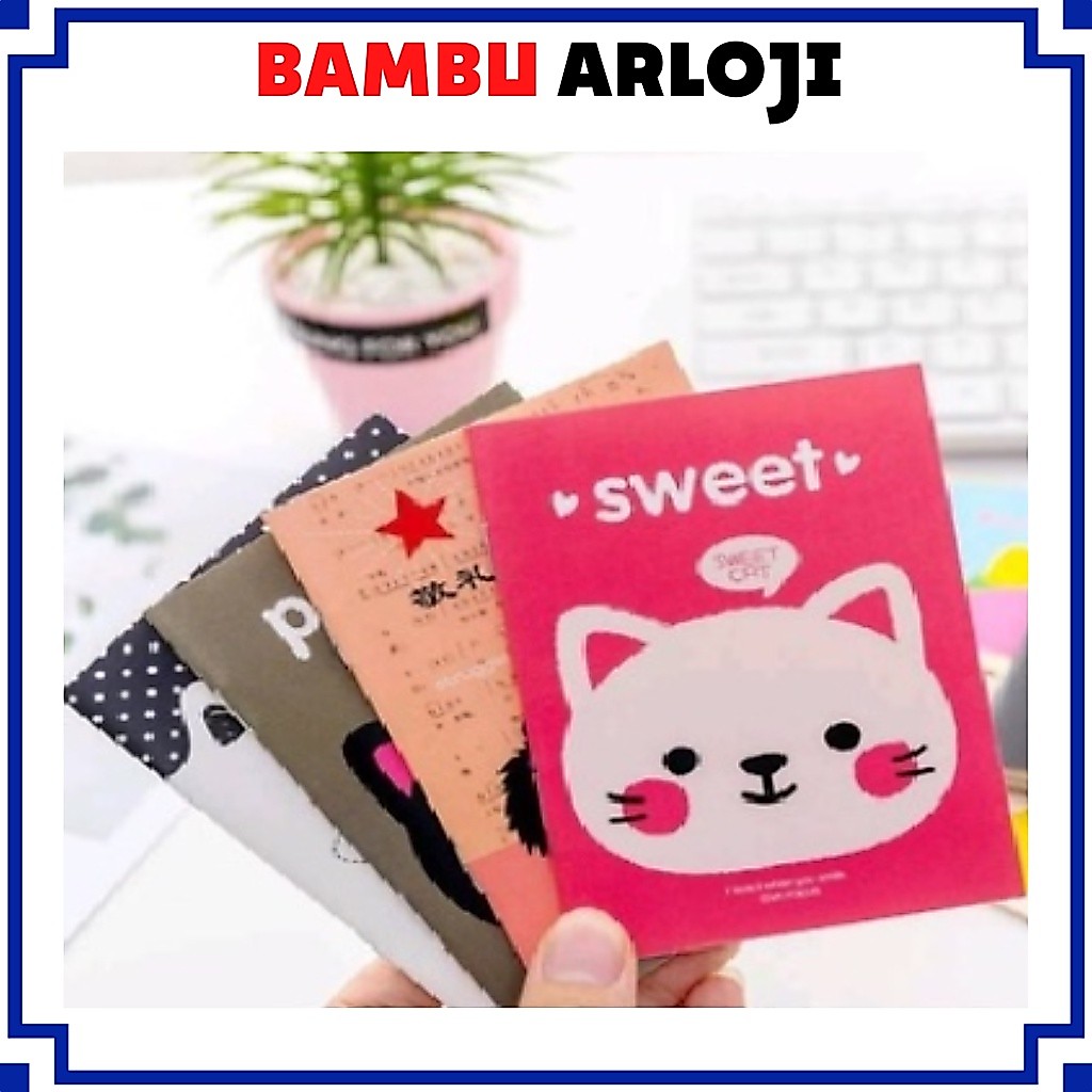 BAJ Buku Tulis Mini Motif Kartun Cartoon Buku Catatan Memo Pad Mini Note Book Lucu Buku Tulis Kartun
