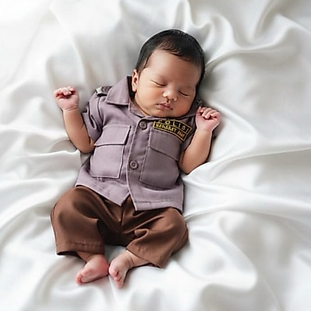 Kostum Polisi Properti Foto Bayi Laki-Laki/Perempuan