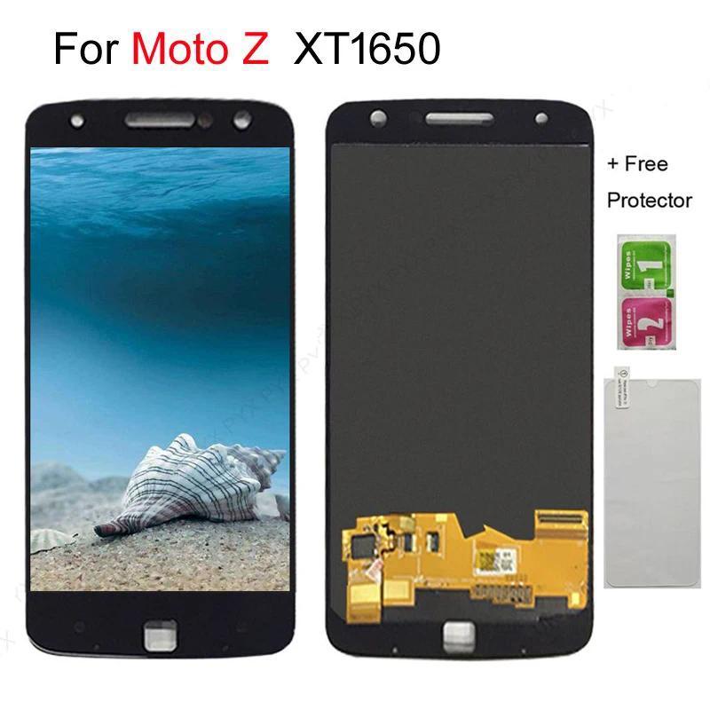 Original New no Burn For Motorola Moto Z Droid XT1650 LCD splay With Tou Screen gitizer Assembly Rep