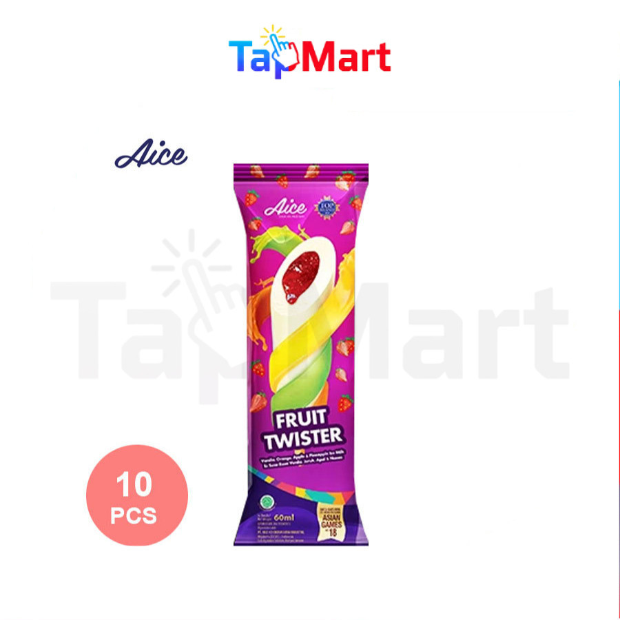 TapMart - AICE Ice Cream Fruit Twister Stick 60 ml x 10 pcs Es Krim Buah Stik