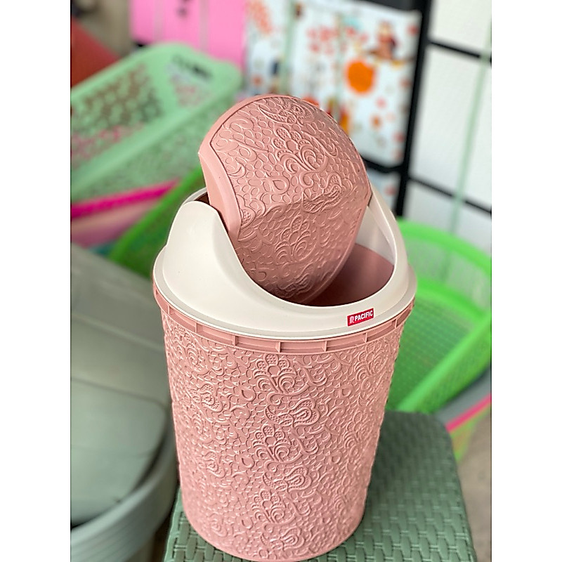 Bak sampah pakai tutup Pasific // bak sampah warna cantik // bak sampah bulat pakai tutup