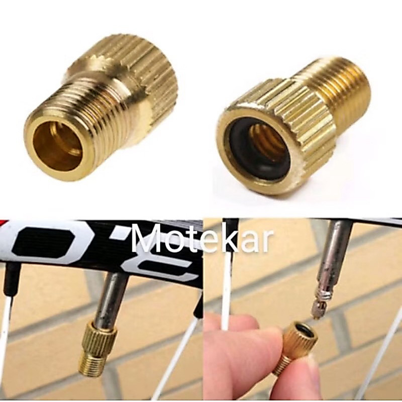 Adaptor pompa pentil presta kecil sepeda lipat, pixie,roadbike,minitrek