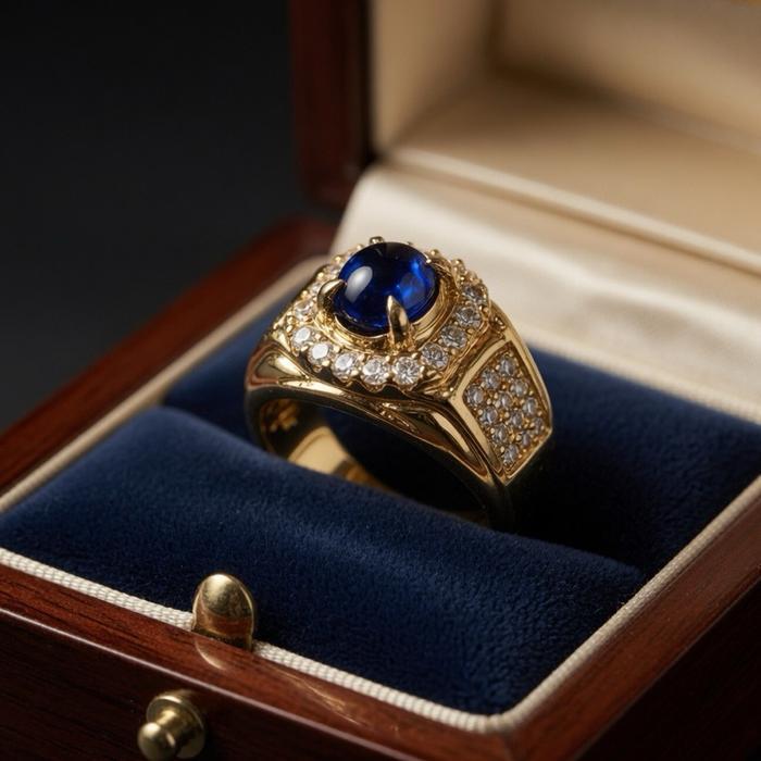 Batu Cincin Mustika Lipan Biru Size Kantoran - Perhiasan Elegan dengan Batu Biru Mewah - 6 - 6