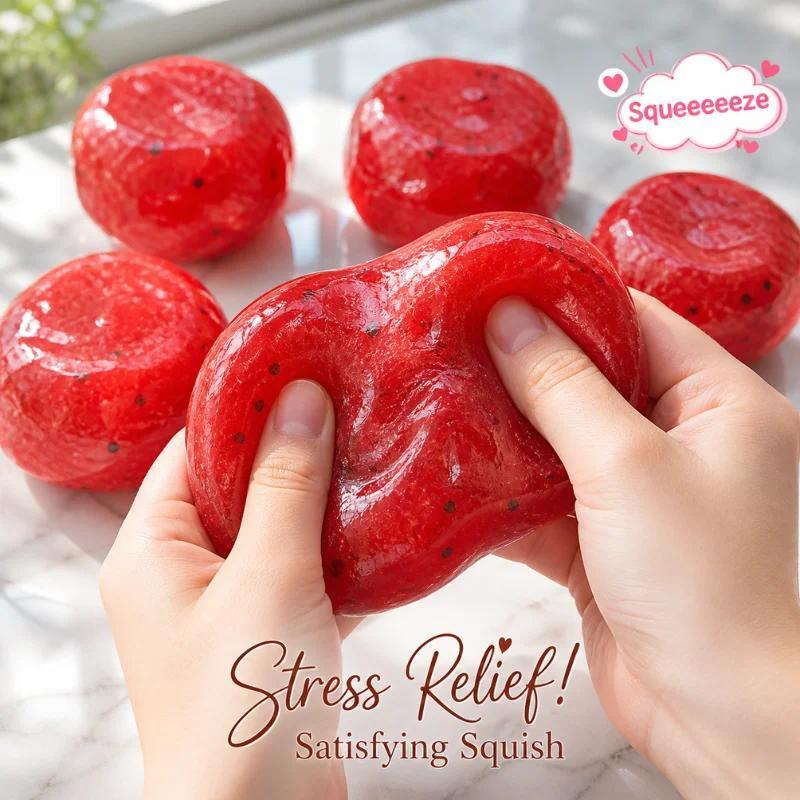 Handmade Watermelon Slushy Squishy Toy Soft Slow Rebound Stress Relief Squeeze Toy Realistic Fruit S