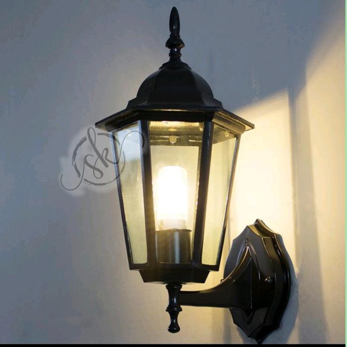 lampu tempel dinding / lampu delman / lampu klasik - klasik hitam
