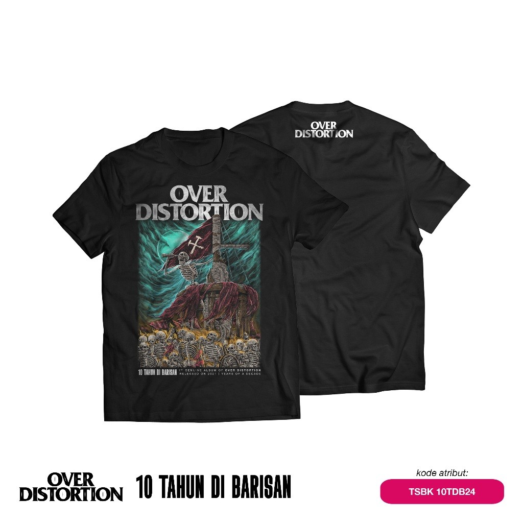 READY STOCK // Over Distortion // 10 Tahun di Barisan 2024 // Tshirt // Black