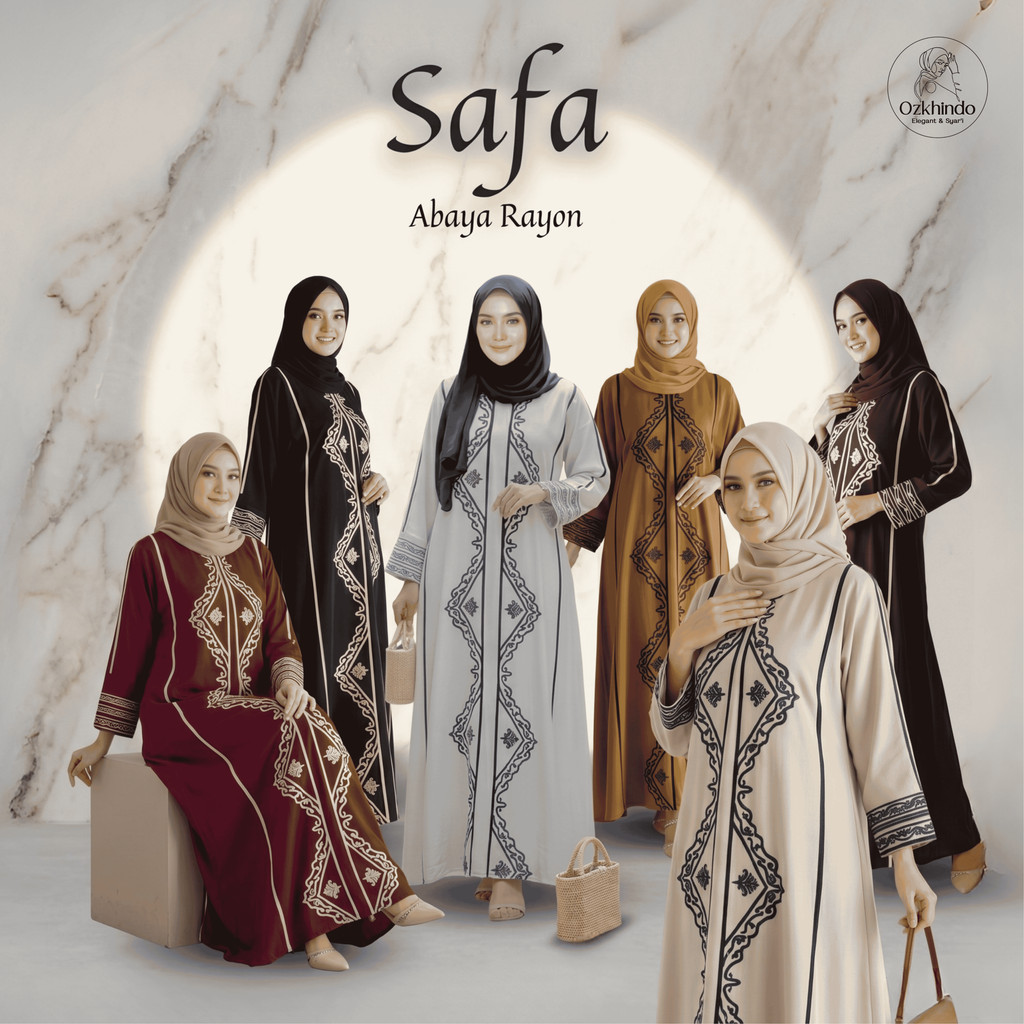 Safa Abaya Jumbo LD 130 Busui Friendly Simple Elegan Rayon Premium  Gamis Harian Semi Formal