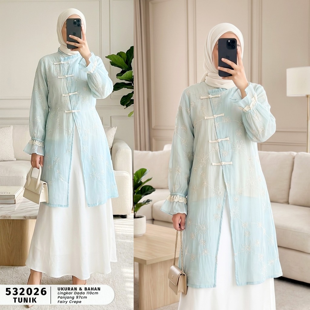 EXTU HERITAGE - NADILA TUNIK WANITA MODERN CHEONGSAM MODEL | BUSUI FRIENDLY - 532026, 631731