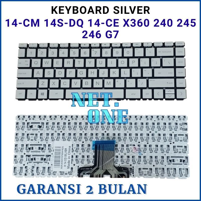 Keyboard Laptop HP 14s-dq0508TU 14s-dq2518TU 14s-dq2622TU Silver -NETONE