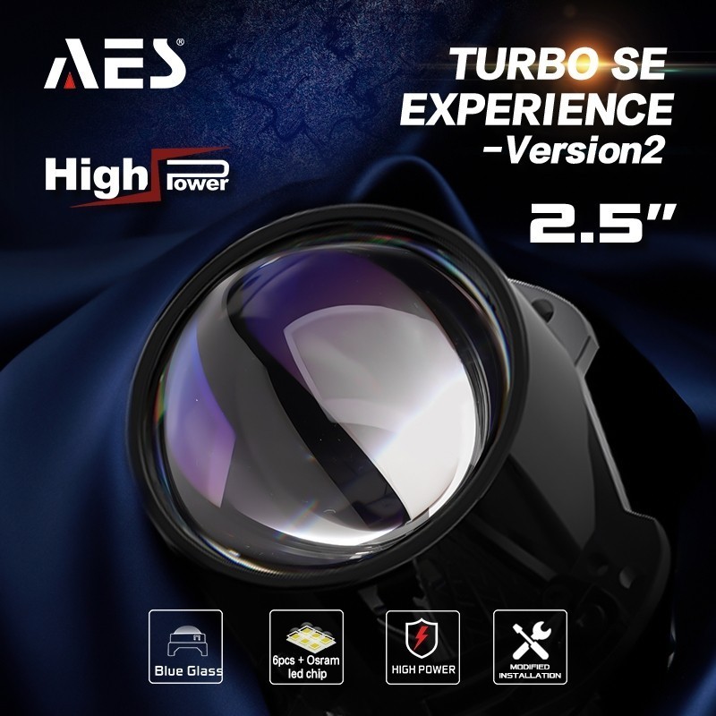 PAKET LAMPU BILED AES TURBO SE UPGRADE EXPERIENCE 2.5 INCH 60 WATT WST GEN 3 DEVIL RELAY SHROUD ORIG