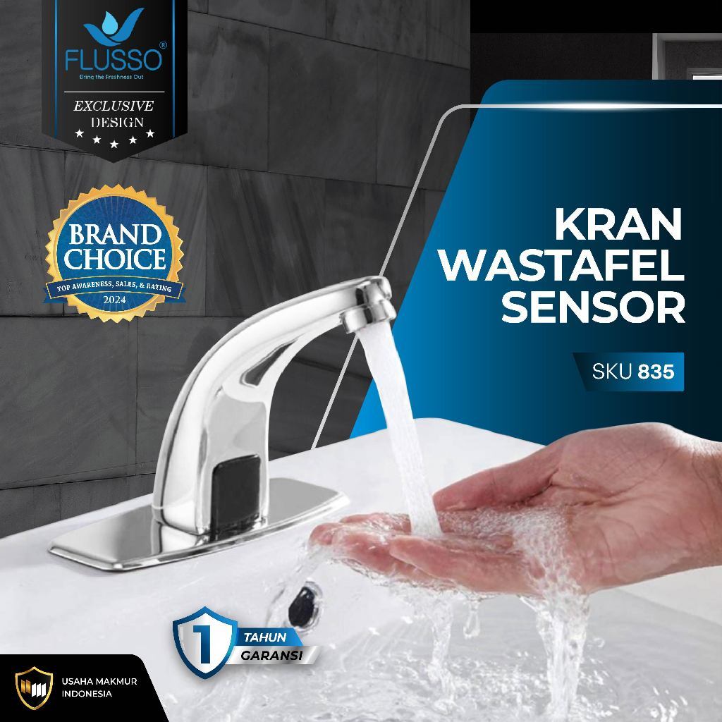 Flusso Kran Sensor Otomatis Wastafel Tanpa Sentuhan Bergaransi Original 834