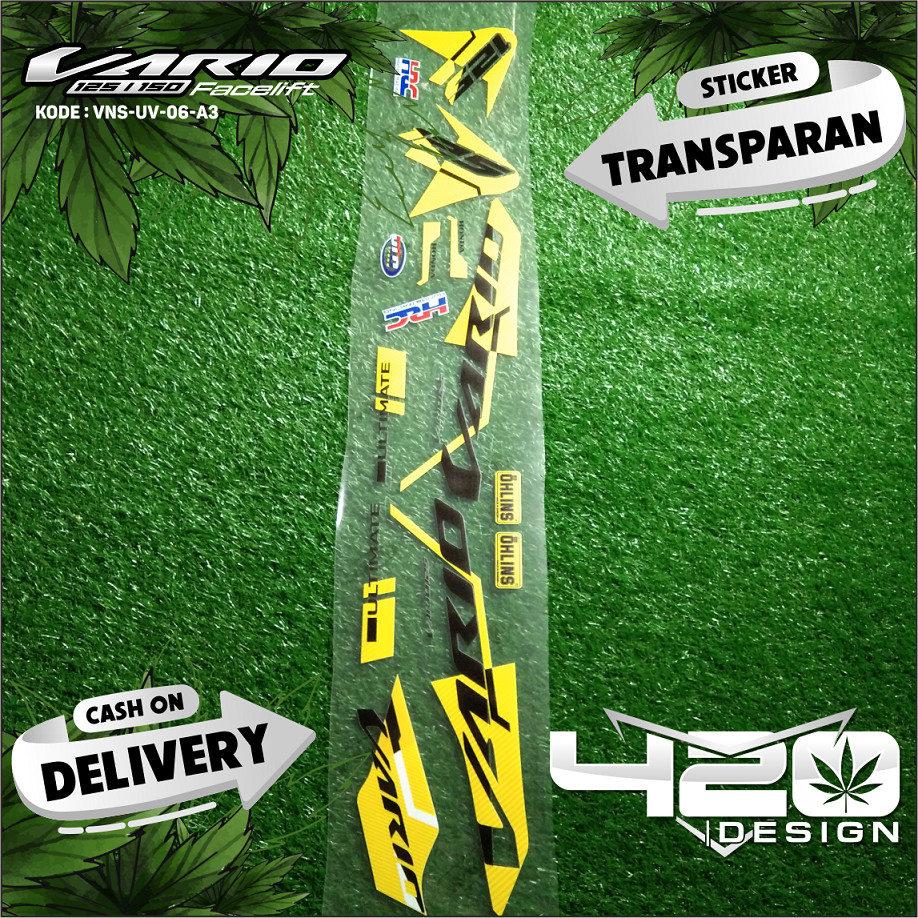 STIKER STICKER STRIPING TRANSPARAN MOTOR VARIO NEW 150/125 CC TAHUN 2017