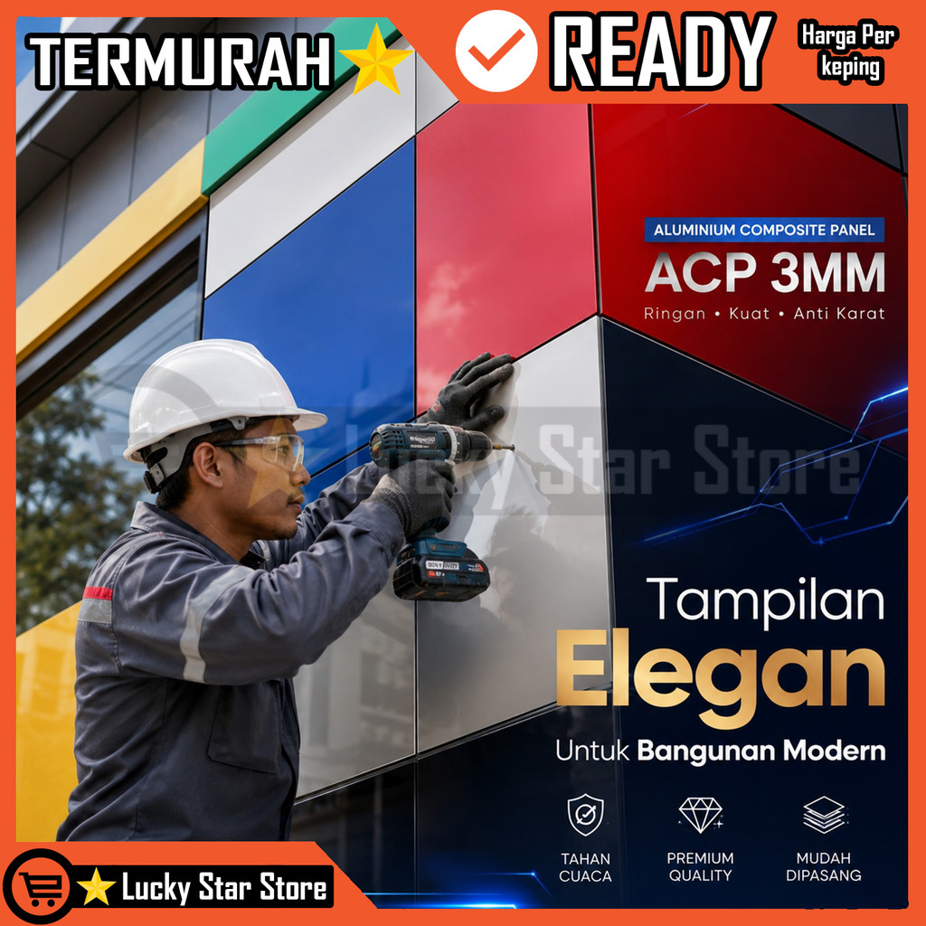 Panel ACP 3mm Aluminium Composite Panel Cladding Bangunan Fasad Gedung Pelapis Dinding Interior Ekst