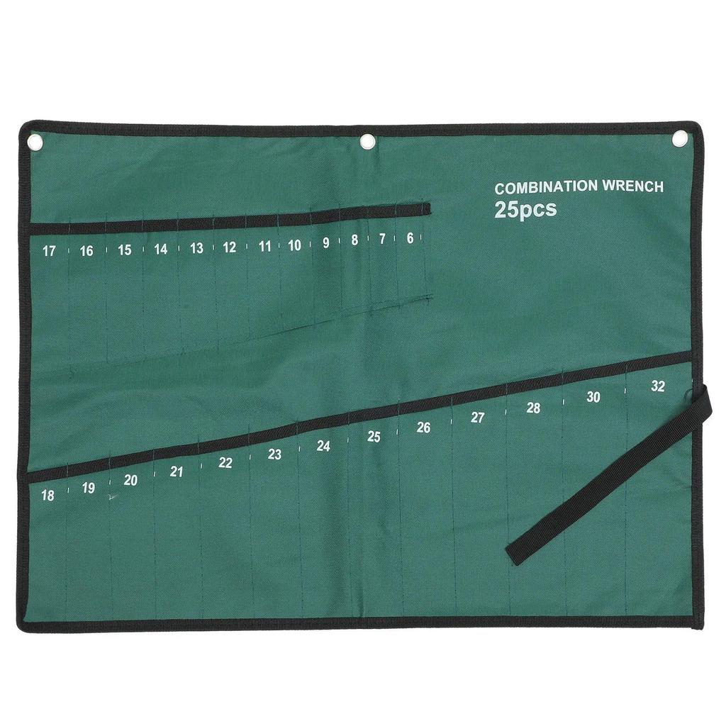 25-Slot Premium Canvas Tool Roll Bag Lightweight Easy-Clean Multipurpose Repair Tool Pouch for Craft
