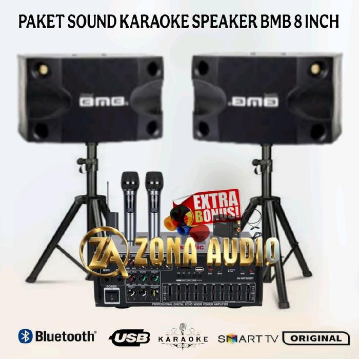 MEGA SALE Paket Sound System Karaoke Speaker BMB 8 Inch Garansi Original - PAKET A