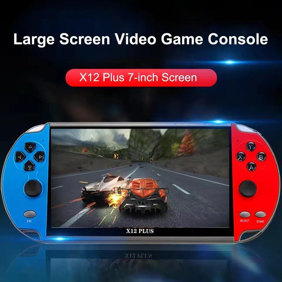 New X12 Plus 7inch Large Screen 10000 Games Min Portable Video Handheld Game Consoles Players Device