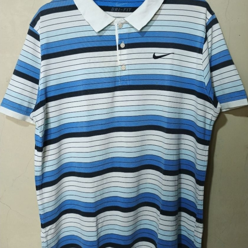 Kaos kerah salur tennis padel court centang dry fit XL nike