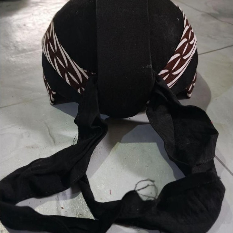 Blangkon Solo Model Kuncir / Sliwir Samurai Coklat Packing Kardus Viral