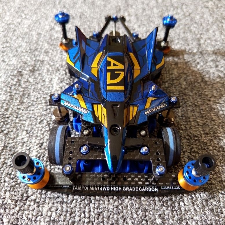 Tamiya STO 50 Carbon MA chassis suspensi Blue Gold