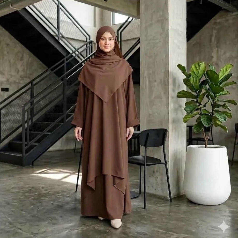 Sadiyah Dress ,One Set Tunik Oversize dan Skrit Melayu ,Abaya ,Rok set