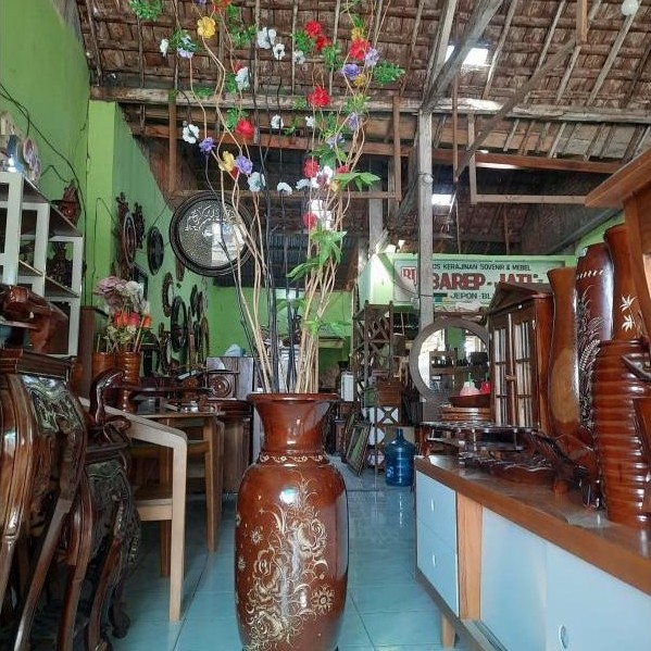 guci jati - pot jati - guci kayu - guci bunga - guci kayu jati - hiasan guci - vas jati - vas bunga 