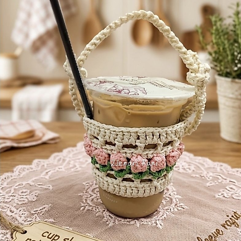 Cup Sleeve Rajut Handmade | Tumbler Holder  | Cup Minuman Kekinian