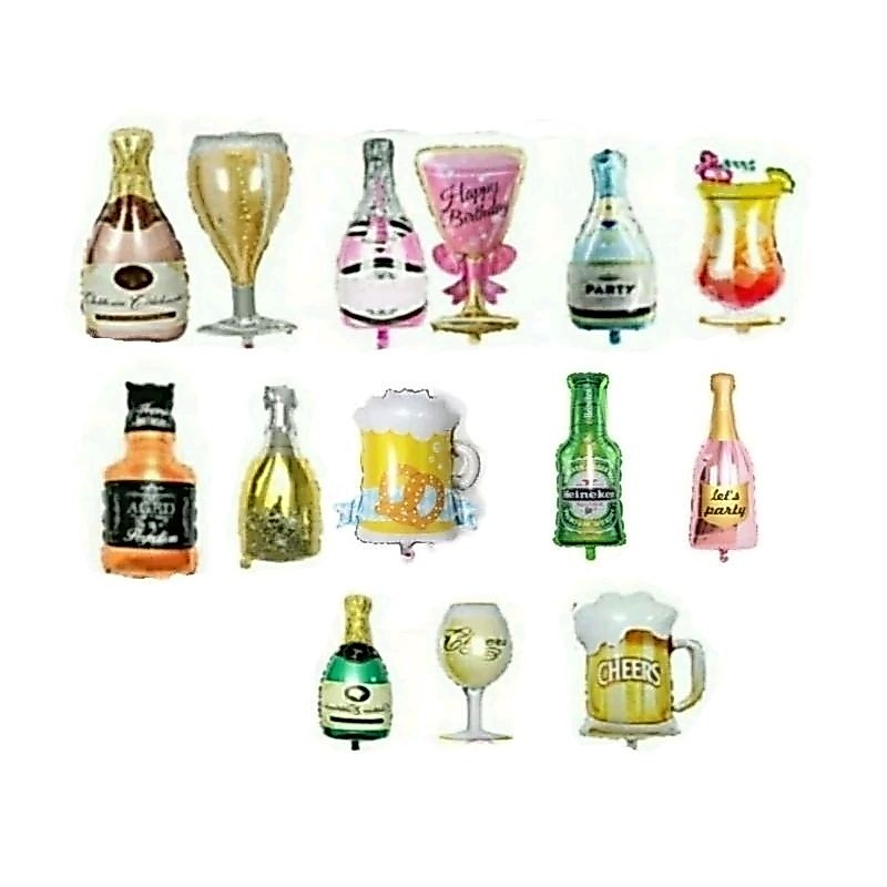 Balon botol minuman JUMBO / balon foil botol wine / dekorasi pesta / balon champagne / balon beer