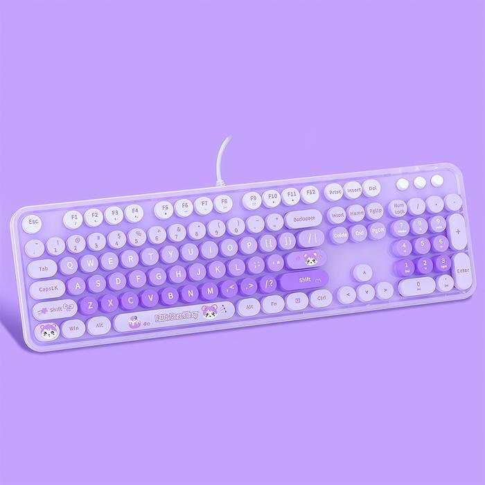 MOFii Wired Keyboard Untuk Windows Mac Sweet Bear - Ungu