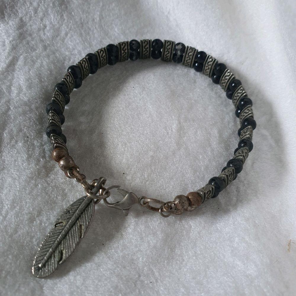 gelang lawas vintage boho ethnic native tribal feather bracelet preloved second aksesoris cewek wani