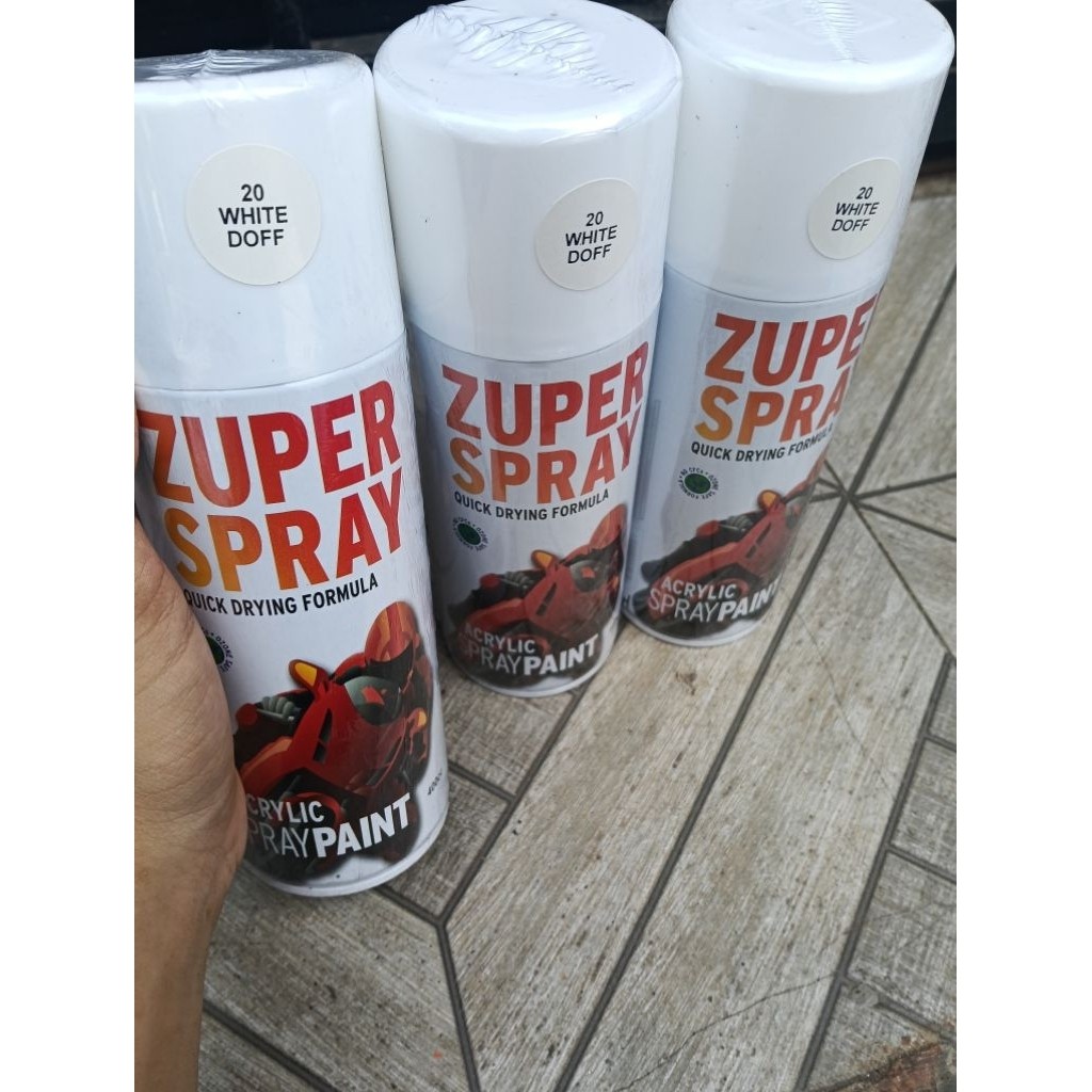 Cat pilok pilox zuper spray 400cc White Doff 20 400cc zuper White 20 400CC pilok zuper putih doff pu