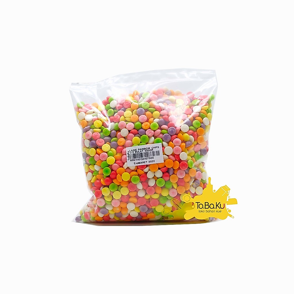 Lagie Rainbow Chips / Choco Chips 1/2 Bulat 250 gr