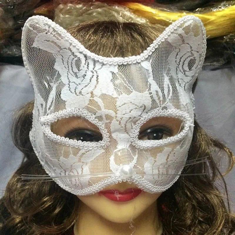 Women y Lace Eye Mask Fox Erotic Half Face Mask Lace Animal Cat Mask Party Masquerade Ball Fancy Mas