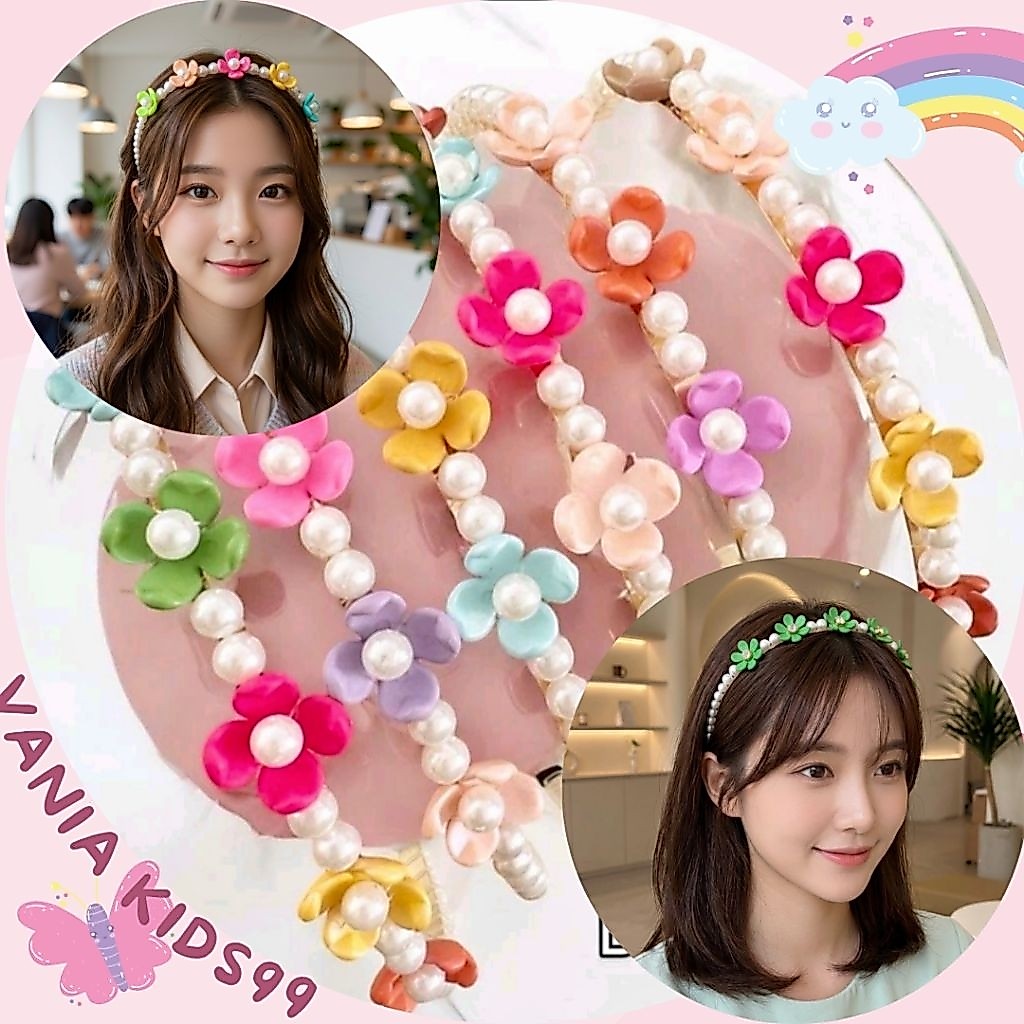 Vania Kids99 Bando Mutiara hijab bunga Bando bunga