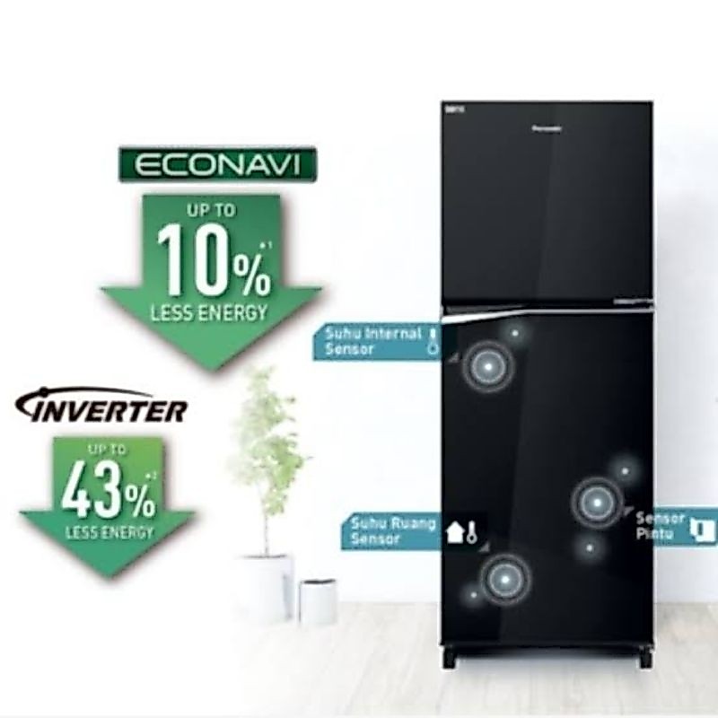 Panasonic NR-BB221Q Kulkas 2 Pintu 224 Ltr Sparkling Black