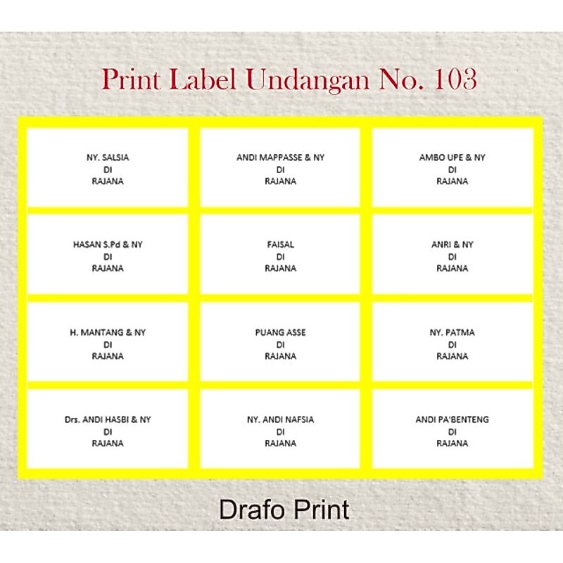 Label nama 103