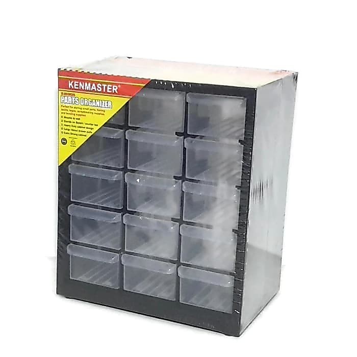 Kenmaster Organizer Kotak Spare Part Elektronika Kenmaster Rak Susun Drawer 15 laci Aman Kuat
