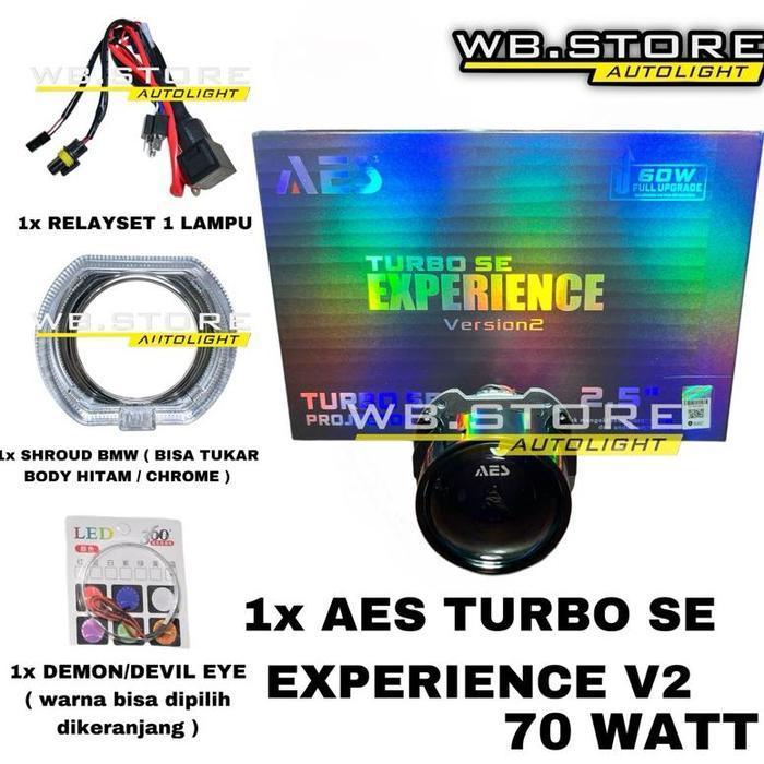 PROMO PAKET BILED AES TURBO SE EXPERIENCE VERSION 2 70 watt Upgrade 2.5 inch BLUE LENS Biled aes Bil