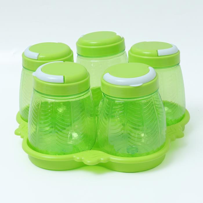 Takuma TONAM-PET Toples Nampan Limala Dauna Set 5 Dauna Tutup Kedap Udara Foodgrade Bahan PET Bening