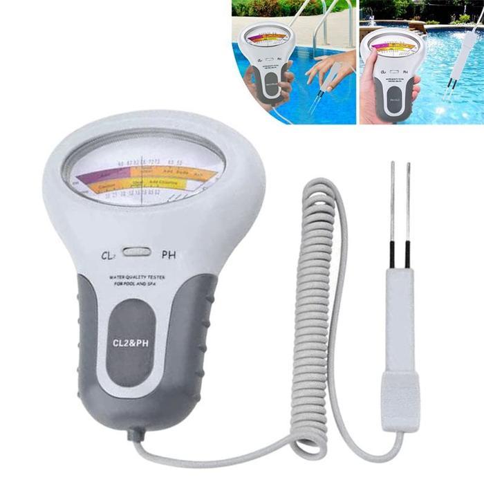 Meter Portable PH Tester CL2 Meter Air Kolam Renang Aquarium Digital Pengukur Kualitas Air pH dan Kl