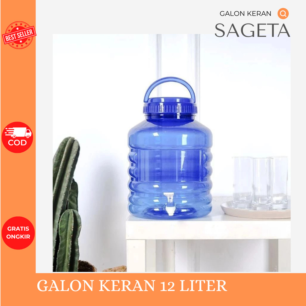 GALON KRAN 12 LITER - GALON DISPENSER - GALON KERAN PET UKURAN 12 LITER