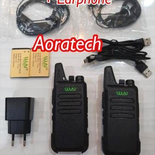 TERLARIS - Walkie Talkie WLN HT KDC1 Radio KD C1 (isi 2pcs) Hitam 888s+EARPHONE