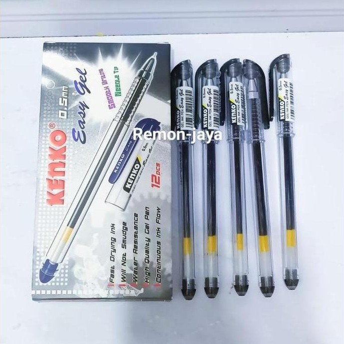 Pen Gel Kenko Easy Gel 0.5mm/ Pen Gel Cair 0.5mm/ Pen Cair Kenko 0.5mm ISI 3/6/12 PCS