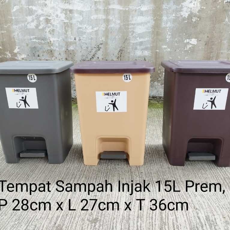 Mulya Jaya Tempat Sampah Injak 15Liter Premium Tempat Sampah Injak Tutup Tebal