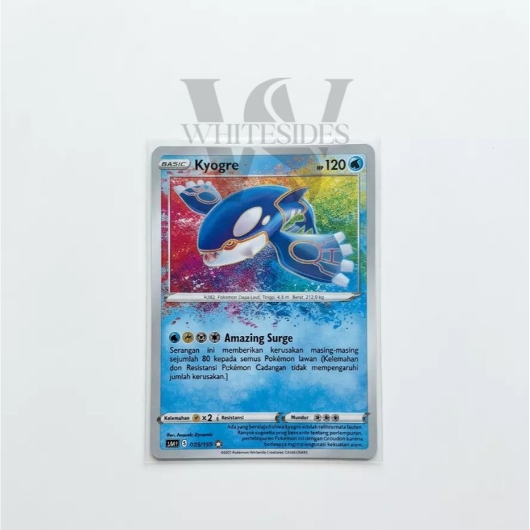 Kyogre - SC3A 2021 Pedang & Perisai Koleksi VMax Set A Berkilau Pokemon Charizard Snorlax Psyduck Ve