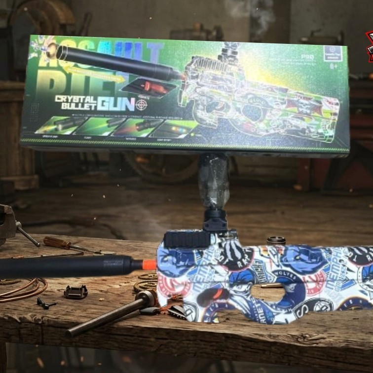 Tembakan Water Gel CRISTAL BULLET GUN P90-Tembakan mainan anak water gel blasters