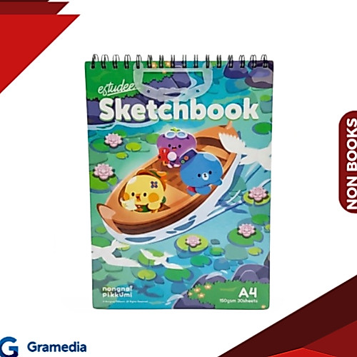 Gramedia Medan - ESTUDEE SKETCHBOOK A4 150GSM 3 DSHT PORTRAIT NONGNOI PIKKUMI