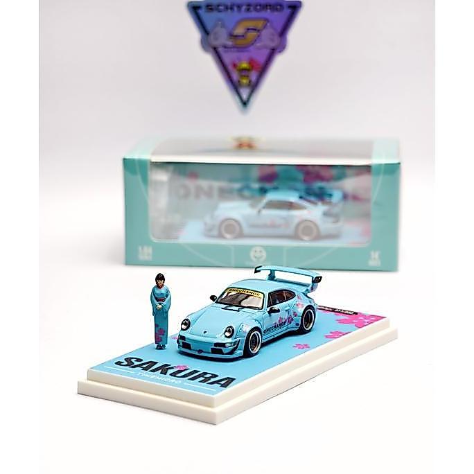 Time Micro Porsche RWB 964 GT Wing Sakura Japan Kimono Girl FIGURE Edition Tiffany Blue