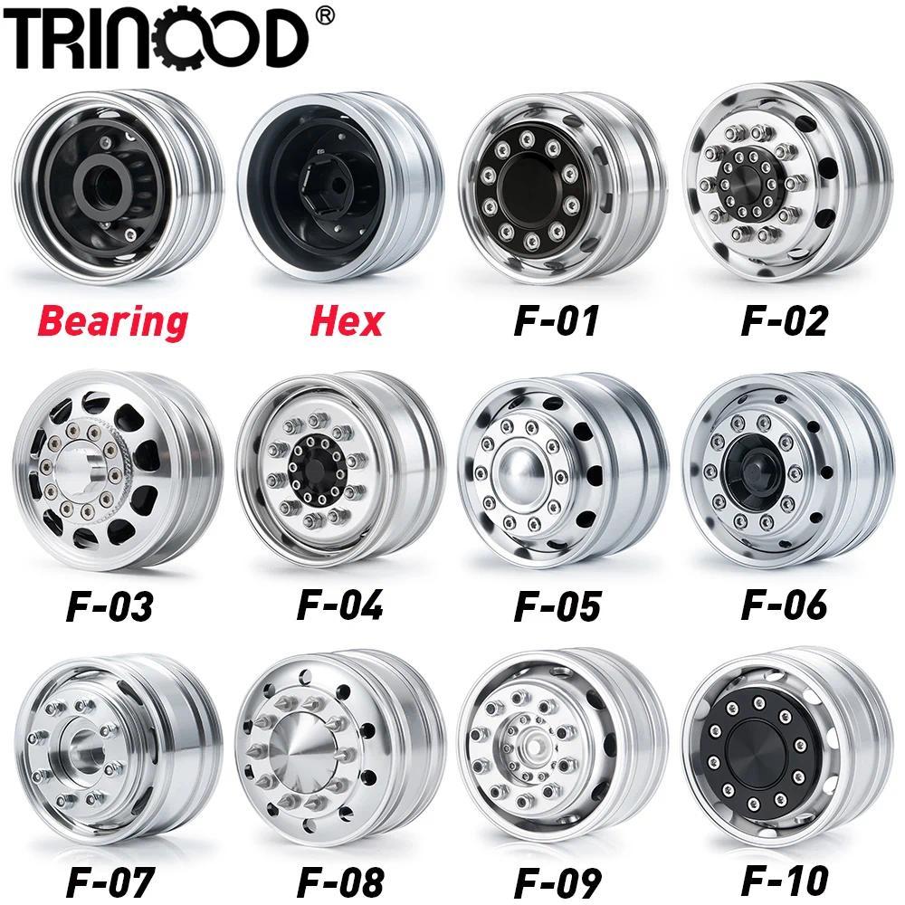 TRINOOD 2Pcs Bearing Pelek Roda Depan dari Paduan Aluminium/Hub Penggerak Hex untuk Upgrade Mobil RC